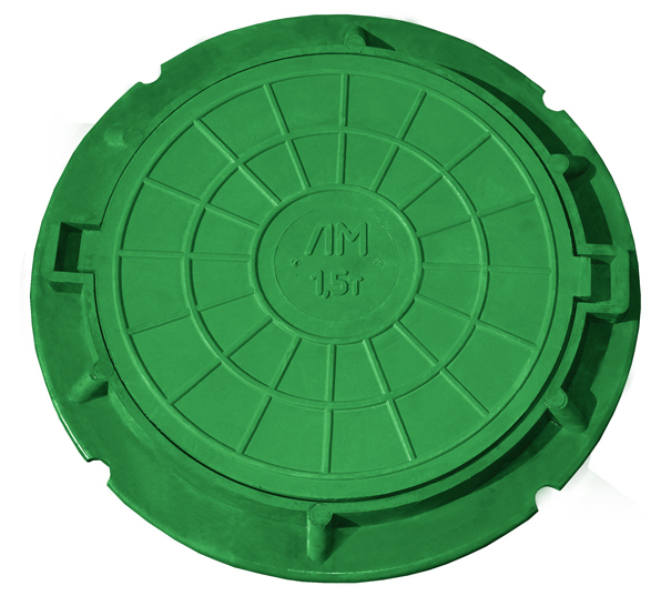 Люк полимер-песчаный Ду750 (1.5т) зеленый